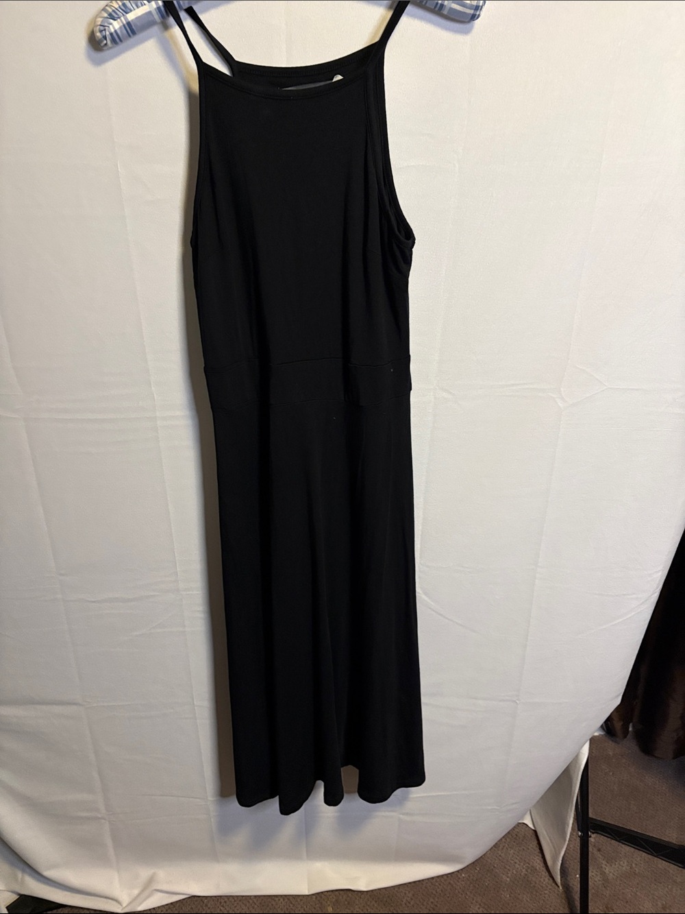 Women's Black Maxi Dress with Slim Straps